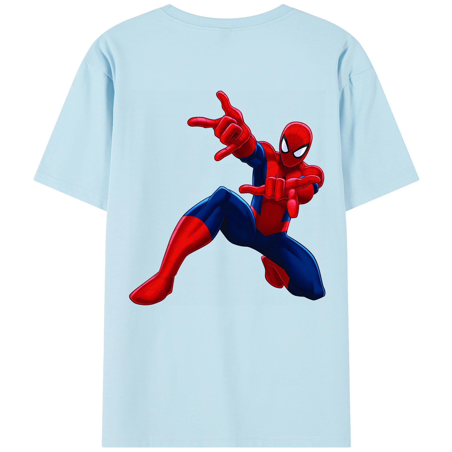 （画像用） Spider Man スパイダーマン 綿100％半袖Tシャツ（背面プリント）